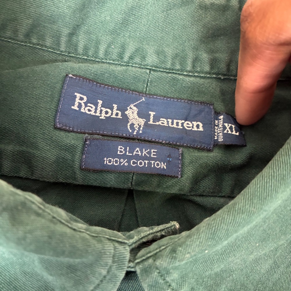 Ralph Lauren Blake Long Sleeve Button Down Shirt Men's Size XL Green OVERSIZED - Picture 4 of 7